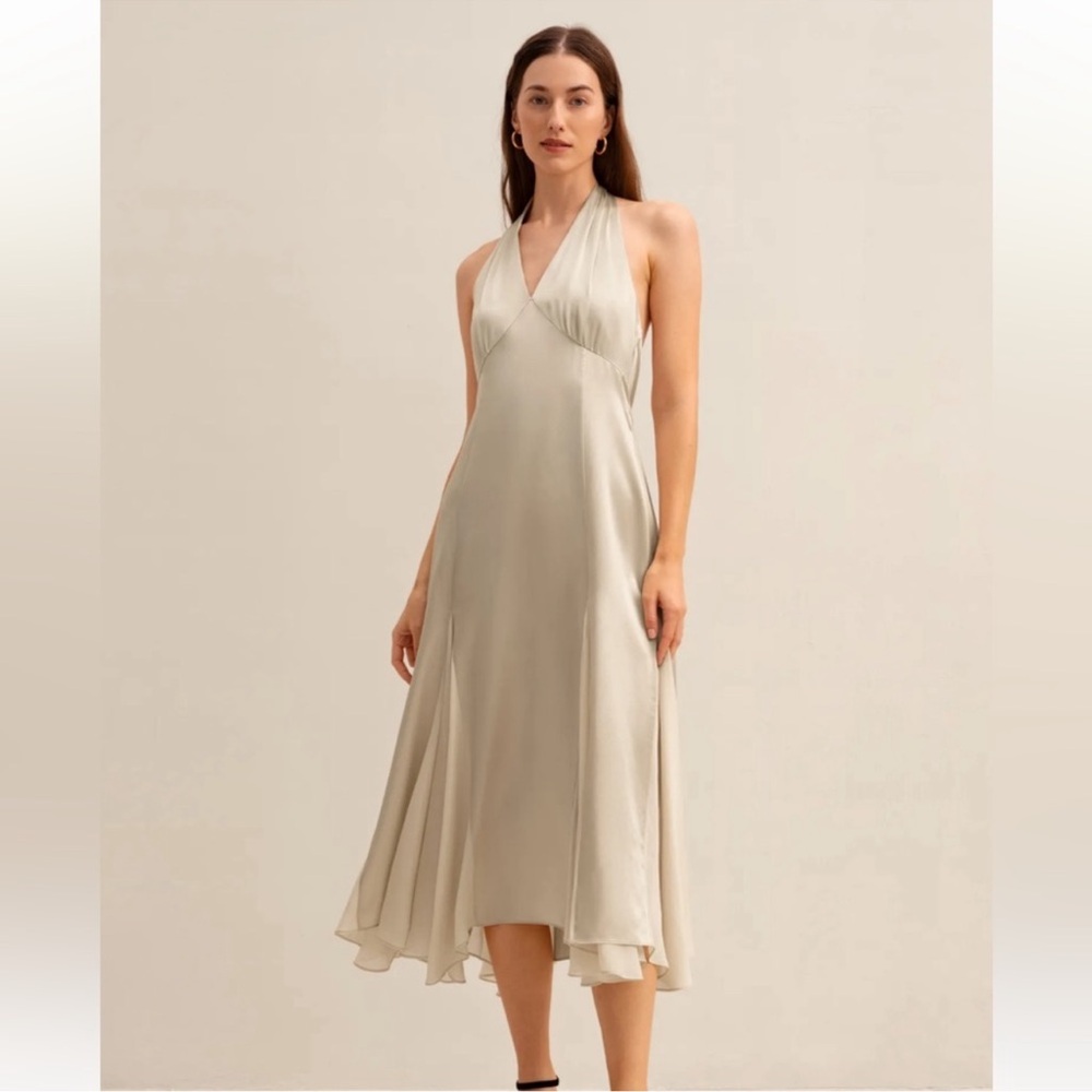 lilysilk champagne silk dress